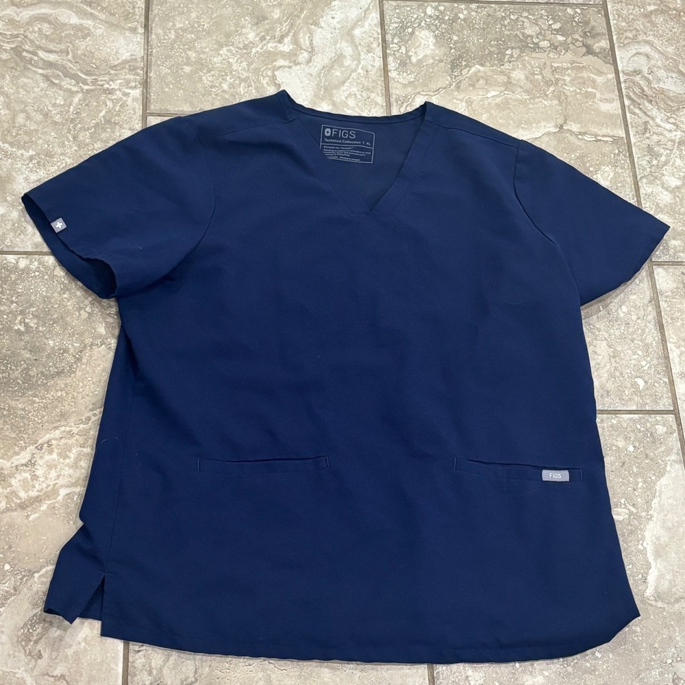 FIGS Technical Collection Casma Scrub Top Navy Blue V-Neck XL 1000213